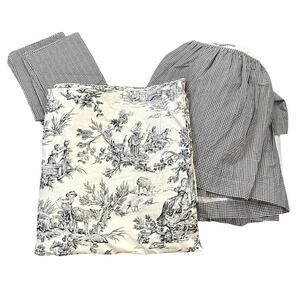 Country Curtains Toile Duvet Cover Set French Country Cottage w/ Shams Bed Skirt